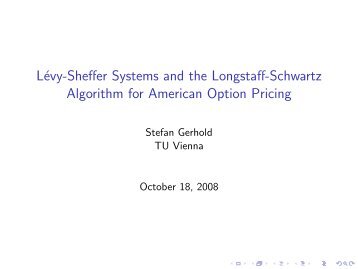 Lévy-Sheffer Systems and the Longstaff-Schwartz Algorithm for ...