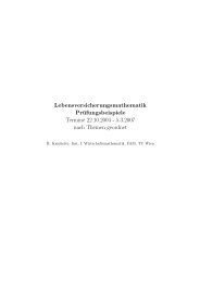 Prüfungsbeispiele zur Lebensversicherungsmathematik