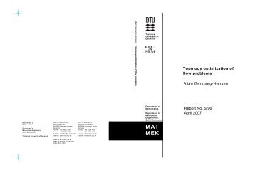 Topology optimization of flow problems - Solid Mechanics ...