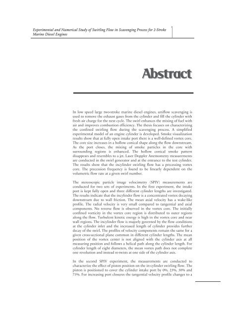 Experimental and Numerical Study of Swirling ... - Solid Mechanics