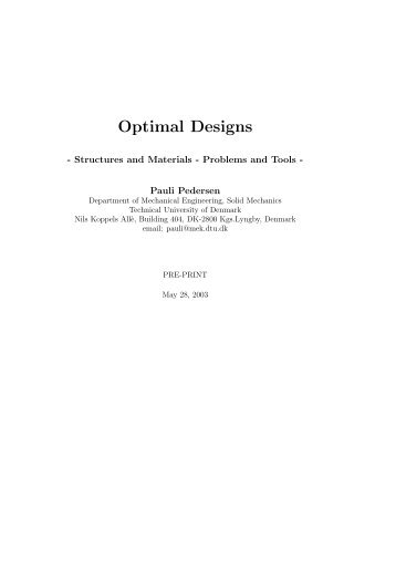 Optimal Designs - Solid Mechanics