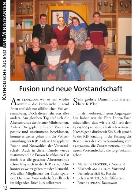 Pfarrbrief Advent 2004 - Zuhause @ Familie Ganter