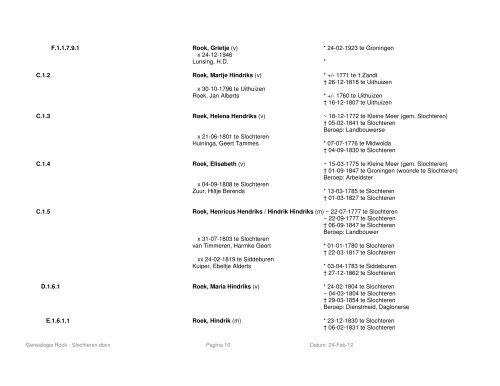 Genealogie van de Groningse familie Rook