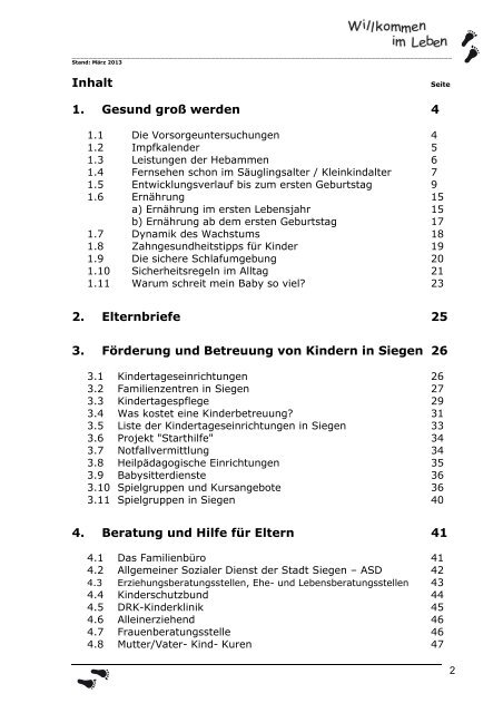 Den Inhalt des Elternbegleitbuches können Sie ... - Familie in Siegen