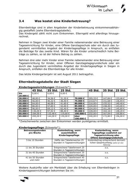 Den Inhalt des Elternbegleitbuches können Sie ... - Familie in Siegen