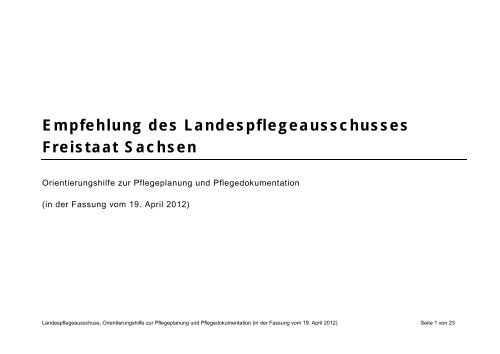 Der pflegebericht probleme mit der pflegedokumentation