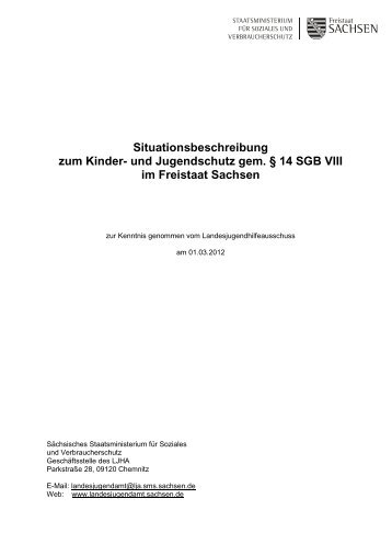 Situationsbeschreibung zum Kinder - Familie - Freistaat Sachsen