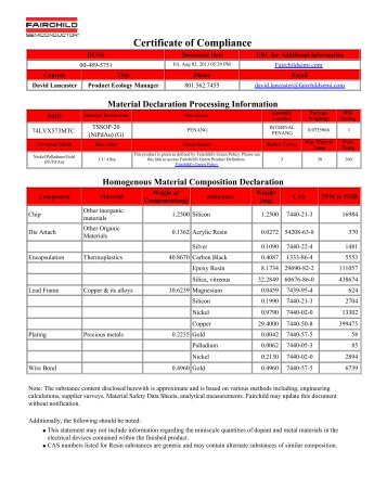 RoHS/REACH/JIG - Fairchild Semiconductor