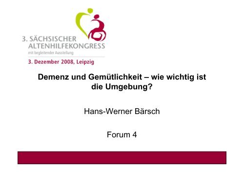 Demenz und Gemütlichkeit [Schreibgeschützt] - Familie