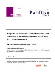 Pflege für die Pflegenden - Berliner Beirat für Familienfragen