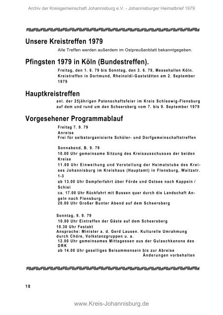 Johannisburger Heimatbrief 1979 - Familienforschung S c z u k a