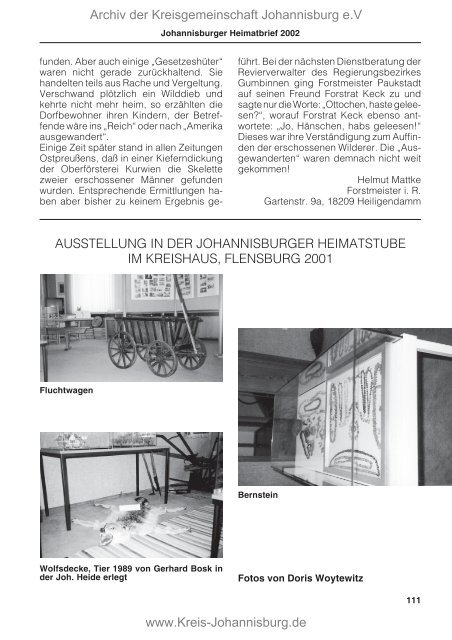 Johannisburger r Heimatbrief 2002 - Familienforschung S c z u k a