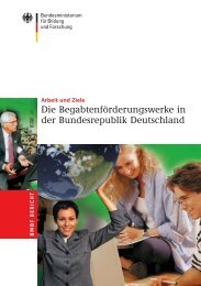 Die Begabtenförderungswerke in der Bundesrepublik Deutschland