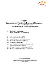 STEP Systematisches Training für Eltern und Pädagogen