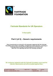 Fairtrade Standards for UK Operators In four parts Part 2