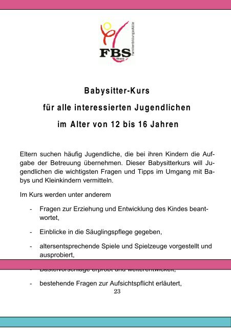 Veranstaltungskalender Familienzentrum Rheine Eschendorf