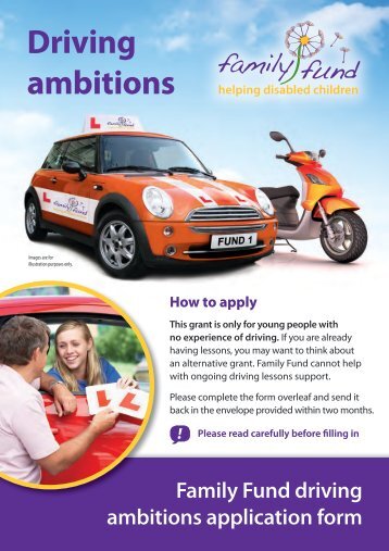 Driving ambitions application form - Family Fund