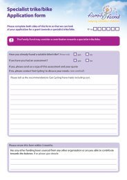 Specialist trike/bike Application form - Family Fund