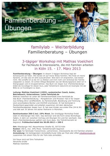 Familienberatung – Übungen - Familylab