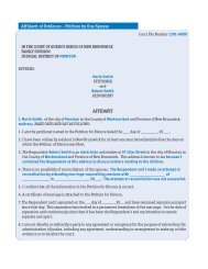 Affidavit of Evidence – Petition by One Spouse AFFIDAVIT