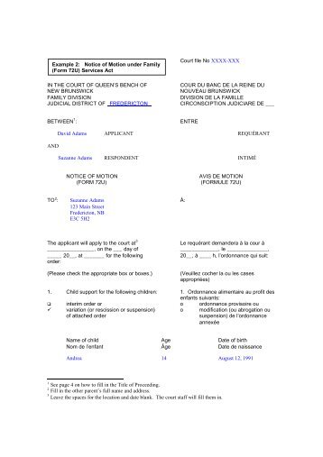 Court file No XXXX-XXX IN THE COURT OF QUEEN'S BENCH OF ...