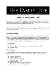 Coping with Tough Economic Times - The Family Tree