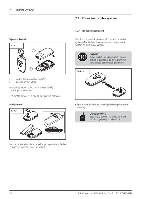 Návod k montáži CarTeck 211-CZ (pdf)