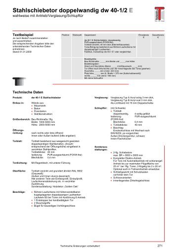 Stahlschiebetor doppelwandig dw 40-1/2 E