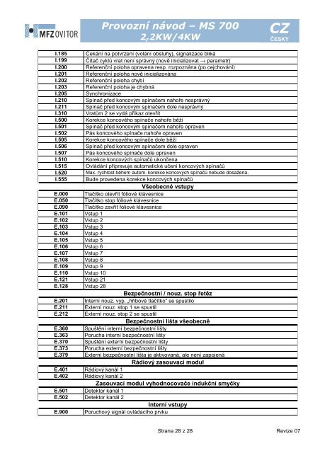 Řídící jednotka MS 700-CZ (pdf)