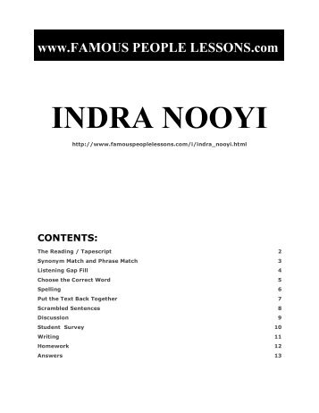 INDRA NOOYI - Famous People Lessons.com