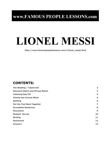 LIONEL MESSI - Famous People Lessons.com