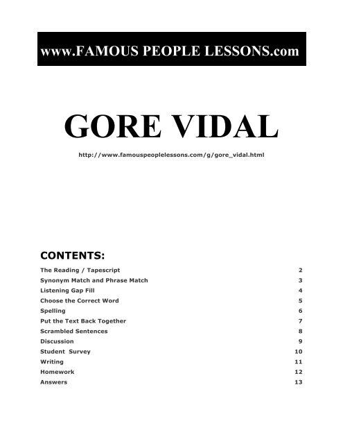 GORE VIDAL - Famous People Lessons.com