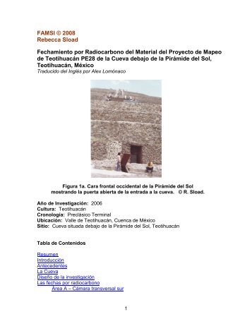 Radiocarbon Dating of Teotihuacan Mapping Project TE28 ... - Famsi