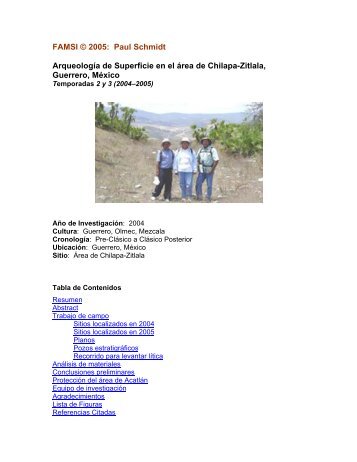 Arqueología de Superficie en el área de Chilapa-Zitlala ... - Famsi