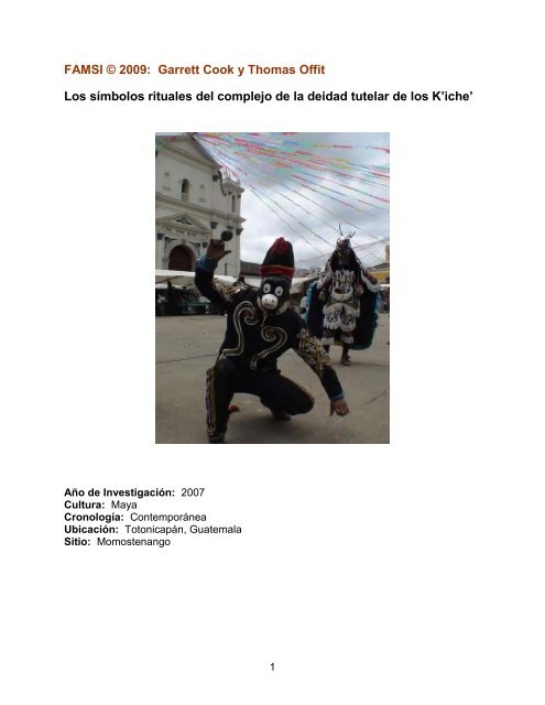 Changes and Continuities in Ritual Practice at Chechem Ha ... - Famsi