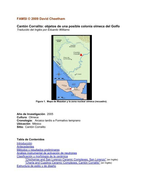 Cantón Corralito: objetos de una posible colonia olmeca del ... - Famsi