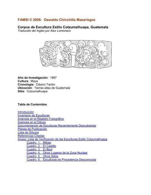 Corpus de Escultura Estilo Cotzumalhuapa, Guatemala - Famsi