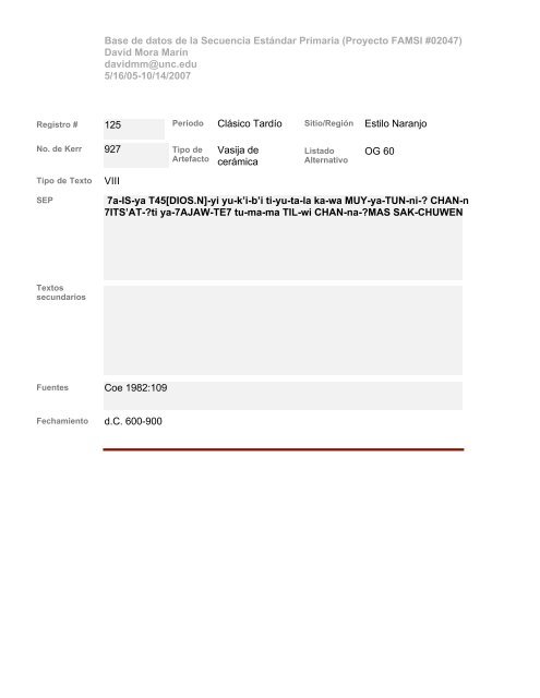 Base de datos de textos SEP - Famsi