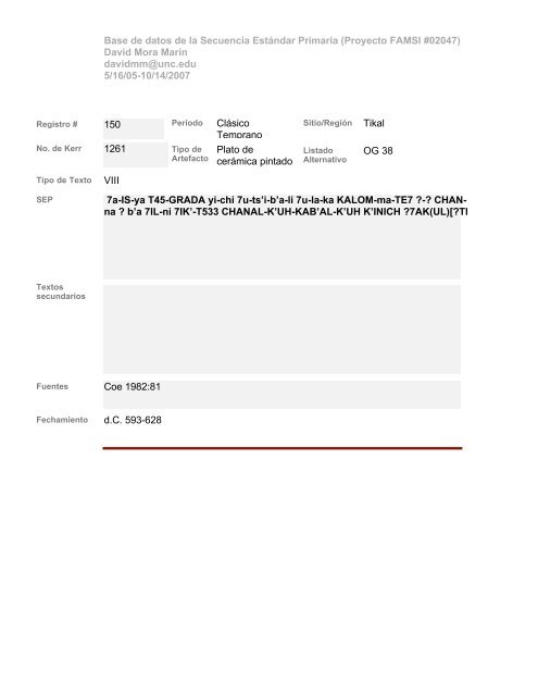 Base de datos de textos SEP - Famsi