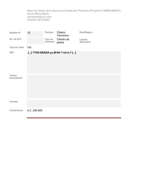 Base de datos de textos SEP - Famsi