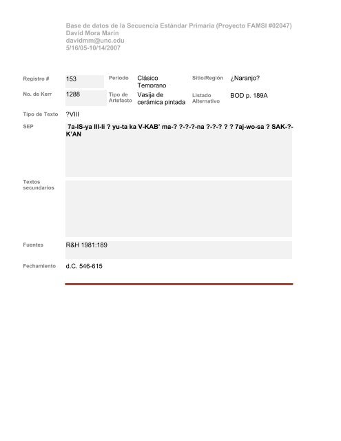 Base de datos de textos SEP - Famsi