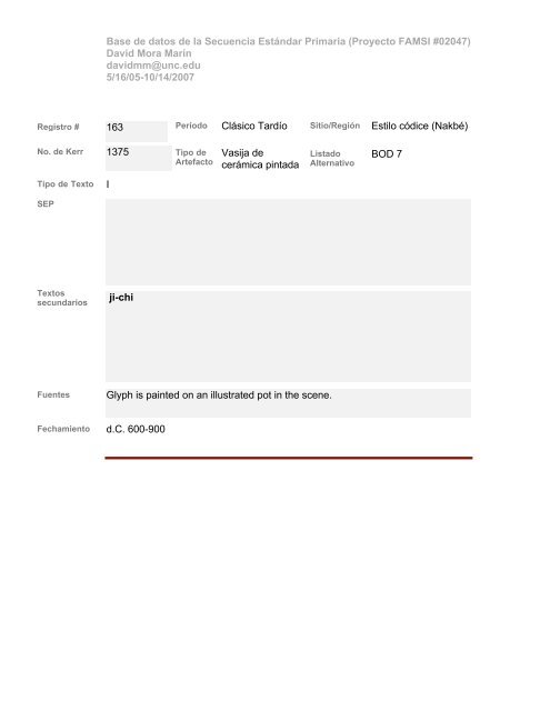 Base de datos de textos SEP - Famsi