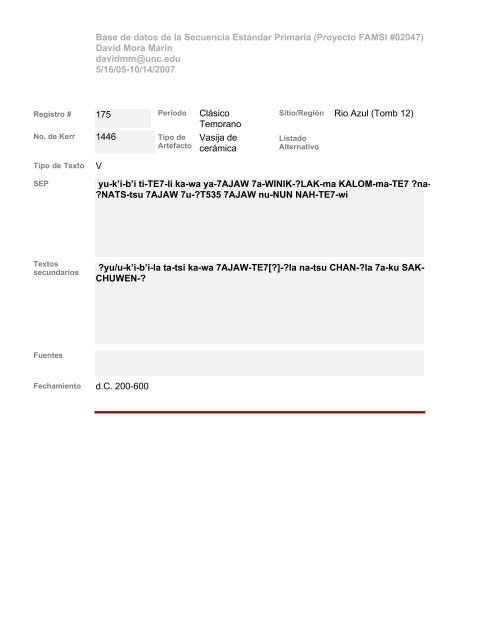 Base de datos de textos SEP - Famsi