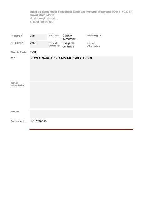 Base de datos de textos SEP - Famsi