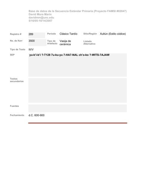 Base de datos de textos SEP - Famsi