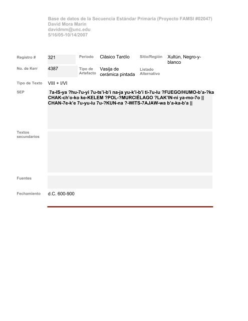 Base de datos de textos SEP - Famsi