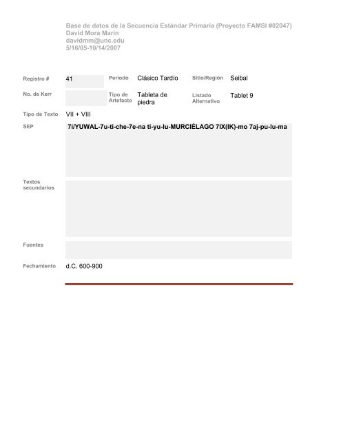 Base de datos de textos SEP - Famsi