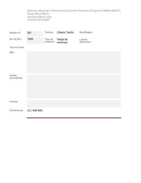 Base de datos de textos SEP - Famsi