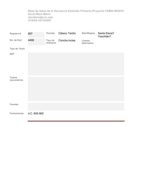 Base de datos de textos SEP - Famsi