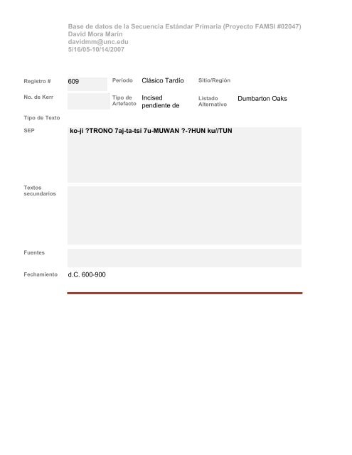 Base de datos de textos SEP - Famsi